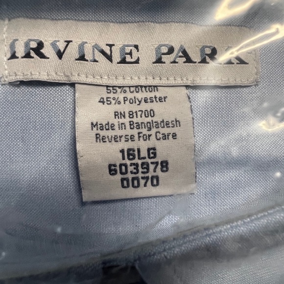 Irvine Park Oxford Long Sleeve Shirt with Button Down Collar sleeve 34/35 inch - Picture 10 of 16